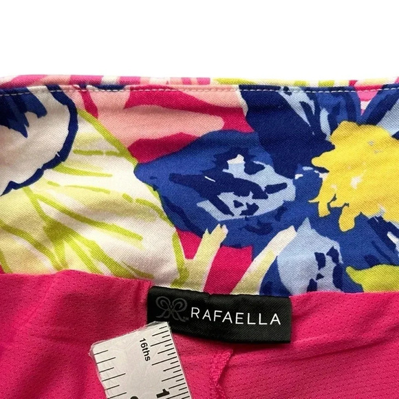 RAFAELLA Cosmo Pink Tropical Floral Comfort Skort sz Medium Elastic Waist Sport - Picture 6 of 9